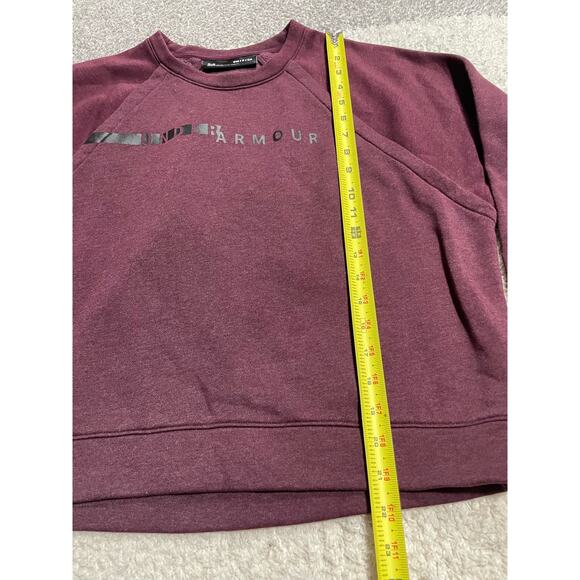 Under Armour Women's Size Small Crew Neck Loose Pullover Sweatshirt Burgundy - Picture 3 of 9
